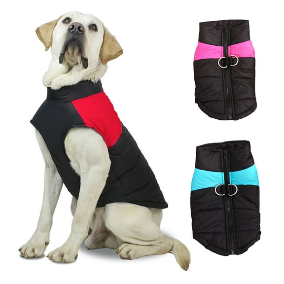 SPRING PARK Pet Dog Puppy Warm Zipper Coat Down Jacket Waterproof Vest Clothes with D-hooks