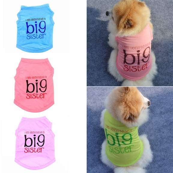 SPRING PARK Pet Dog Summer Vest, Letter Printing Cute Teddy French Bulldog Dog Polyester Fashion T-Shirt Breathable Sleeveless Summer Dog Clothes for Small Medium Dogs Puppy