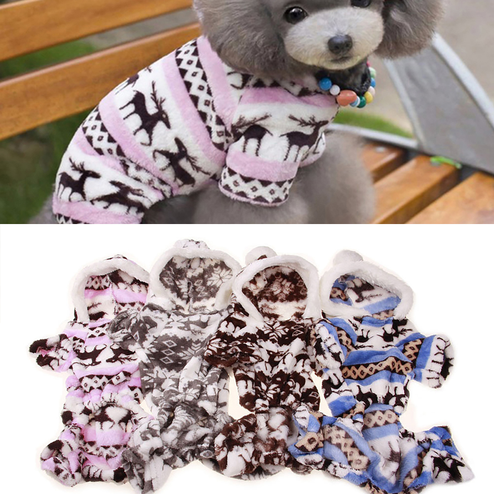 SPRING PARK Pet Four legged Jumpsuit Pet Clothes for Dog Pajamas PJS