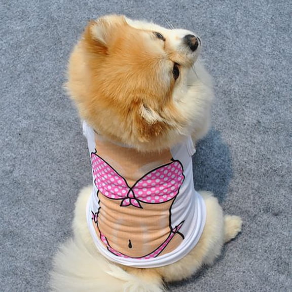 SPRING PARK Pet Puppy Small Dog Cat Pet Clothes Bikini/Muscle Printing Apparel Vest Clothes