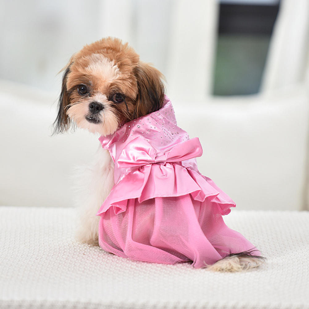 SPRING PARK Pet Puppy Small Dog Lace Princess Tutu Dress Skirt