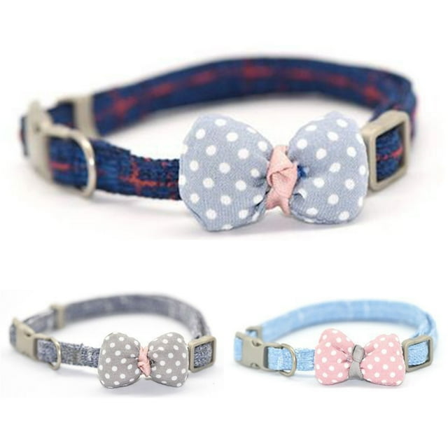 SPRING PARK Plaid Cloth Cotton Dog Stuffed Bow Tie, Soft and Comfortable Dog Collar Bow Tie, Cat Collar