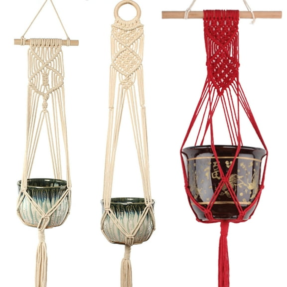 SPRING PARK Plant Hanging Basket Flower Pot Net For Gardener Bag Hemp Rope Garden Decor