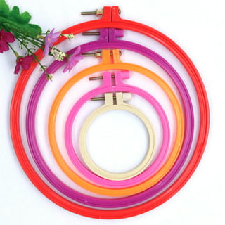 TureClos 1pc Plastic Embroidery Hoop Sugar Color Embroidery Hoops Plastic  Circle Cross Stitch Ring Tools
