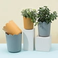 thumbnail image 1 of SPRING PARK Plastic Round Flower Plant Pot Planter Holder With Tray Home Office Garden Decor, 1 of 7