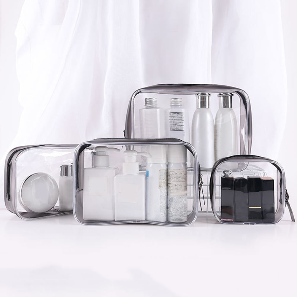 SPRING PARK Portable Clear Makeup Bag Zipper Waterproof Transparent Travel Storage Pouch Cosmetic