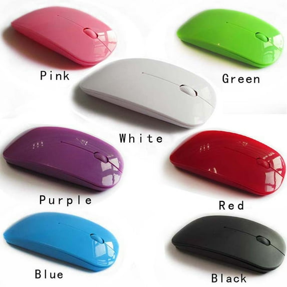 SPRING PARK Portable Creative Mini Ultra Slim Cute 2.4G Receiver Laptop PC Wireless Mouse Super Slim color Purple