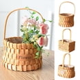 thumbnail image 1 of SPRING PARK Portable Handmade Rattan Storage Container Storage Basket Houseware Storage Basket Wooden Woven Storage Basket with Handle, 1 of 7