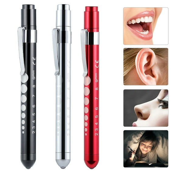 SPRING PARK Portable Medical First Aid LED Pen Light Flashlight Torch Lamp with Pupil Gauge