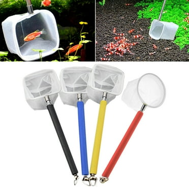 SPRING PARK Portable Mini Adjustable Stainless Steel Handle Shrimp Net Small Fish Shrimp Skimming Net Aquarium Tool for Aquarium Fish Tank Pond Creek
