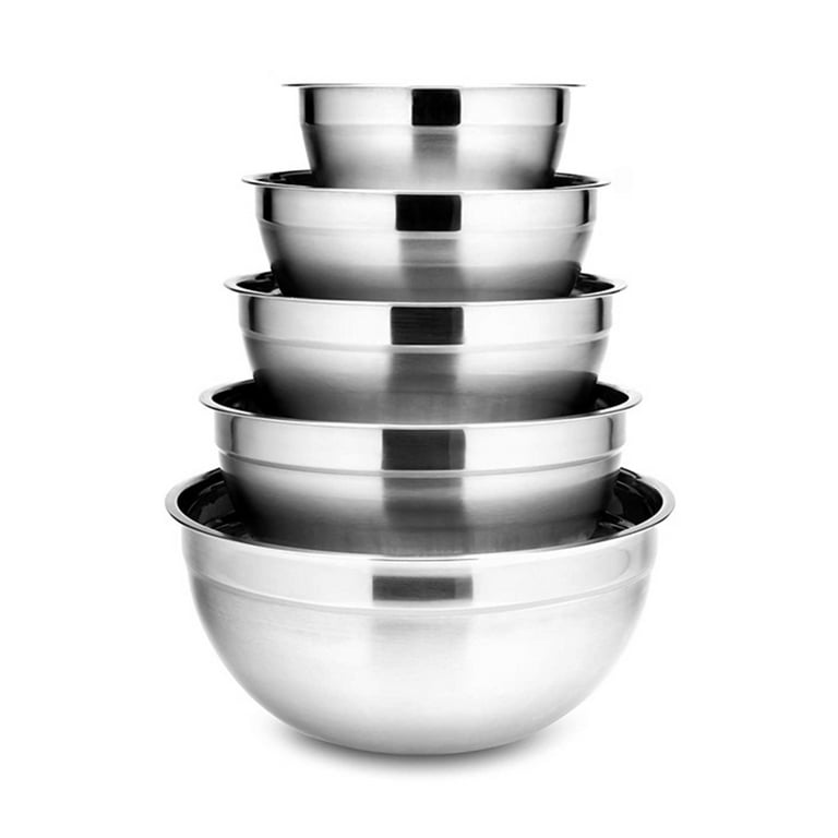 Generic Spring Chef Mixing Bowls Set of 2, Soft Grip, Non-skid With Pour  Spout - White - 3 Quart and 5 Quart
