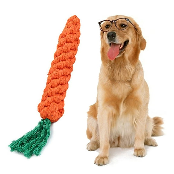 SPRING PARK Puppy Chew Dog Toys Carrot Cotton Pet Rope Chew Toys Pet Teeth Cleaning Chewing Biting Rope Dog Toys
