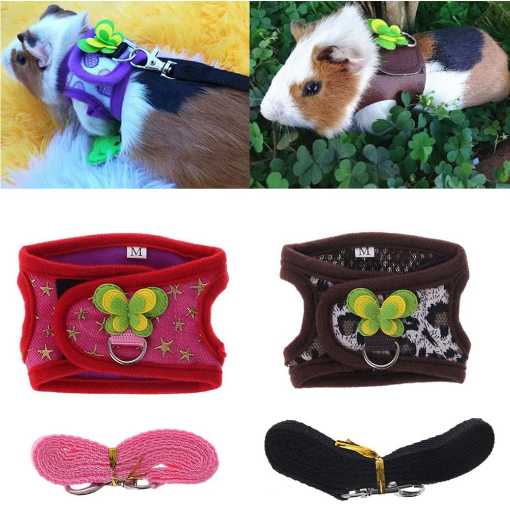 SPRING PARK Rabbit Harness Leash Star Lip Print Butterfly Soft Mesh ...