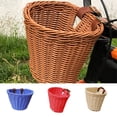 thumbnail image 1 of SPRING PARK Rattan Bicycle Rear Basket Bike Basket Small Pet Cat Dog Carrier Removable Bicycle Handlebar Bicycle Basket, 1 of 7