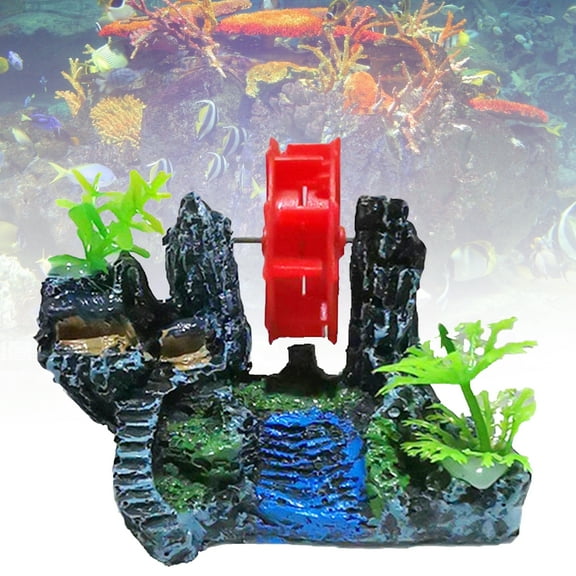 SPRING PARK Resin Mountain View Aquarium Rockery Ornament Fish Tank Landscape Decoration