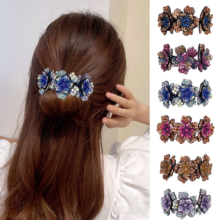SPRING PARK Rhinestone Flower Hair Clip Crystal Flower  display picture 3