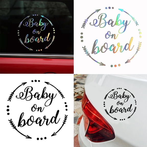 SPRING PARK Round Baby on Board Car Vehicle Body Window Reflective Sticker Decal Decoration
