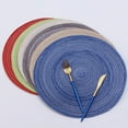 thumbnail image 1 of SPRING PARK Round Design Insulation Pad Solid Placemats Non Slip Table Mat Decoration Home, 1 of 7