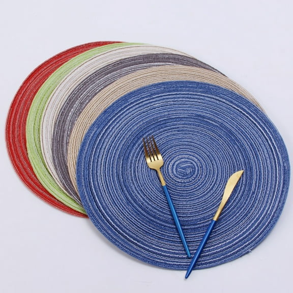 SPRING PARK Round Design Insulation Pad Solid Placemats Non Slip Table Mat Decoration Home