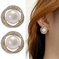 thumbnail image 1 of SPRING PARK Round Faux Pearl Silver Plated Stud Earring for Women Earrings Jewelry Gift, 1 of 7