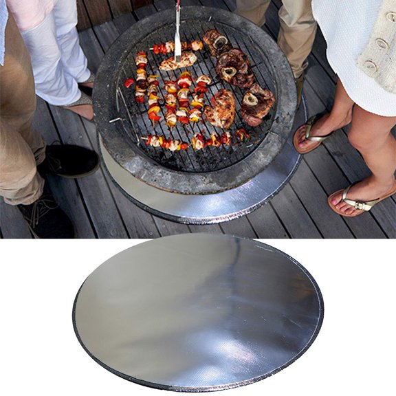 SPRING PARK Round Fire Pit Mat & Grill Mat Deck Protector, Fire Pit Pad Prevent Your Floor Deck Patio & Lawn from Damaged by High Temperature