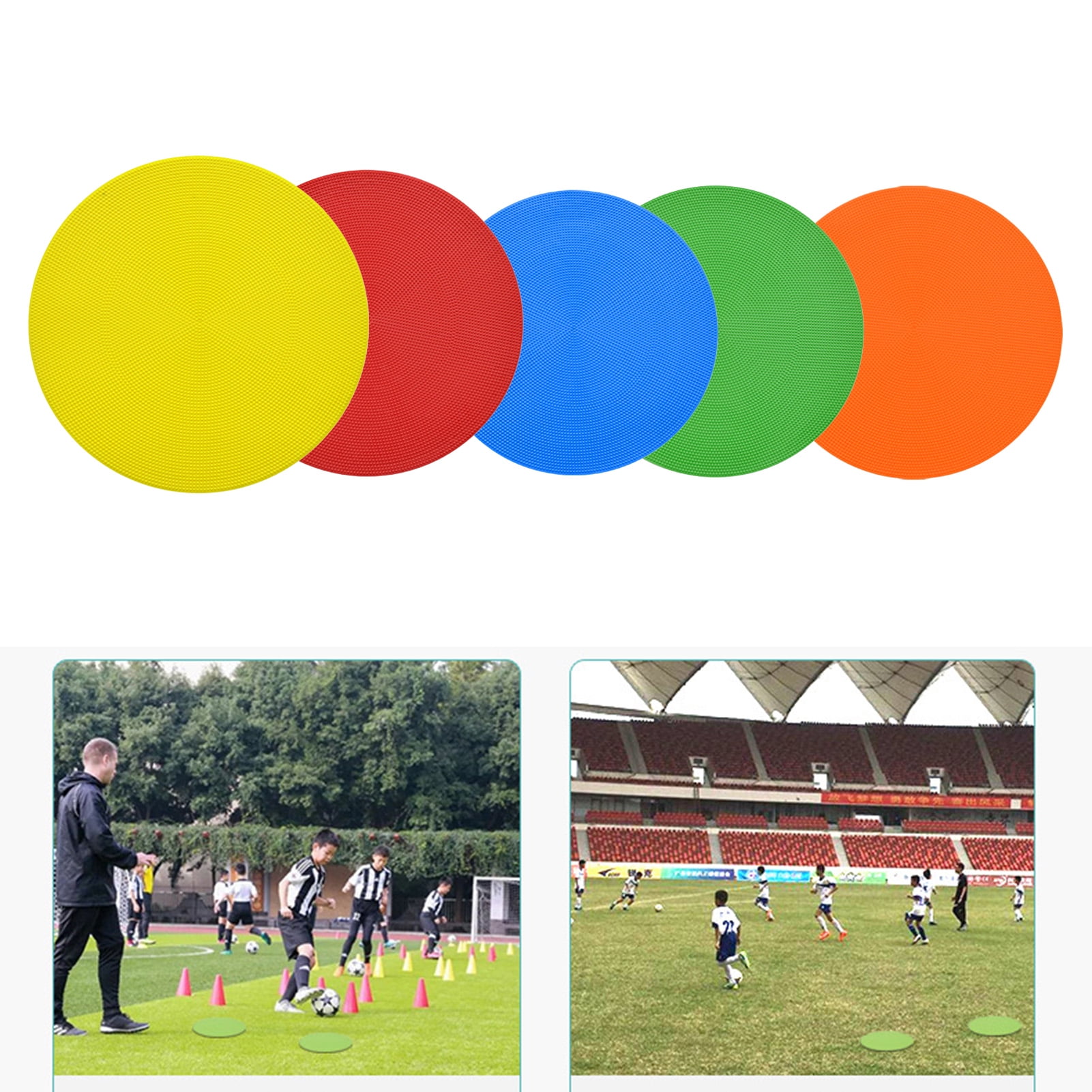 SPRING PARK Round Rubber Flat Landmark Training Spot Markers Football Pitch Floor Discs Sport