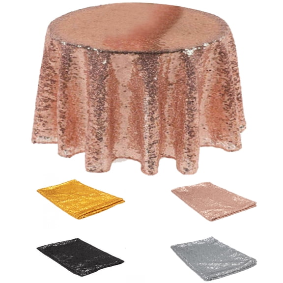 SPRING PARK Round Sequin Tablecloth for Party Cake Dessert Table Exhibition Events