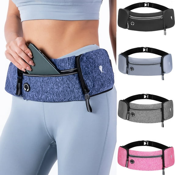 SPRING PARK Running Belt for Man Women, Waterproof Fanny Pack Running Waist Pouch Phone Water Bottle Holder Sports Money Belt with Headphone Port