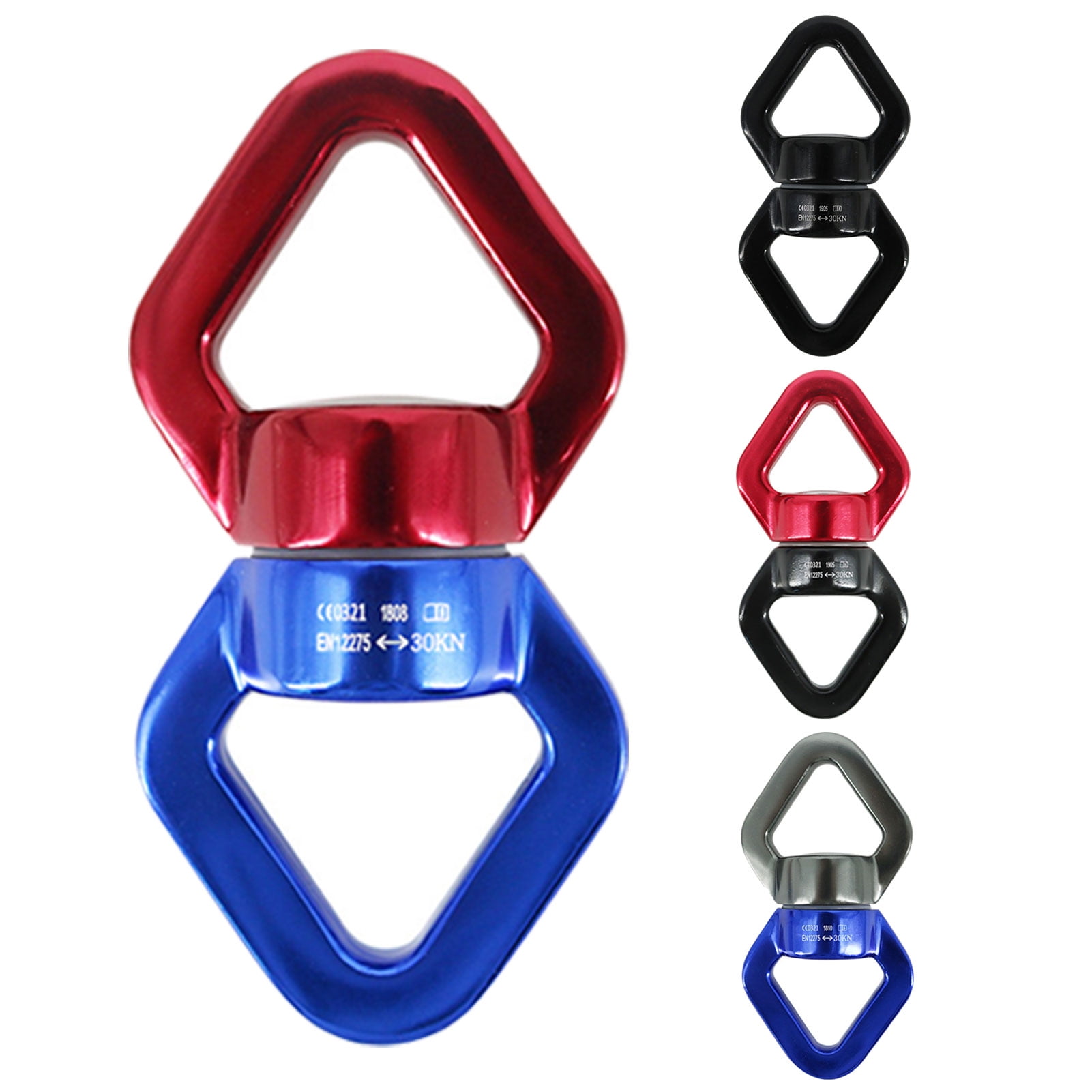 SPRING PARK Safety Rotational Device, Aluminum Alloy Double-Ball Bearing Swivel, Minimum Breaking Strength 30 kN, Spins & Rotates 363° For Smooth Rope Climbing, Hiking & Exercise