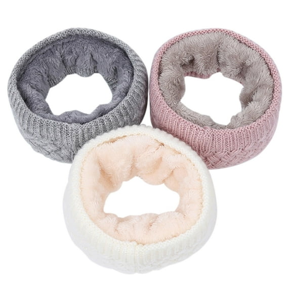 SPRING PARK Scarf for Women Men Double Velvet Thick Ribbed Knit Neck Warmer Collar Scarf Fleece Lined Circle Loop Scarves