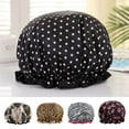 thumbnail image 1 of SPRING PARK Shower Cap Women Flower Printed Bath Hat Hair Polyester Elastic Bath Cap Waterproof Bathing, 1 of 6