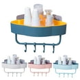 thumbnail image 1 of SPRING PARK Shower Corner Shelf with 4 Hooks, Wall Mounted Shower Organizer for Bathroom and Kitchen Storage Organizers, 1 of 7