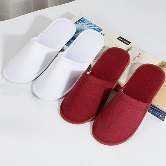 SPRING PARK Slippers Closed Toe Home Guest Slippers for Adult for Men and Women White