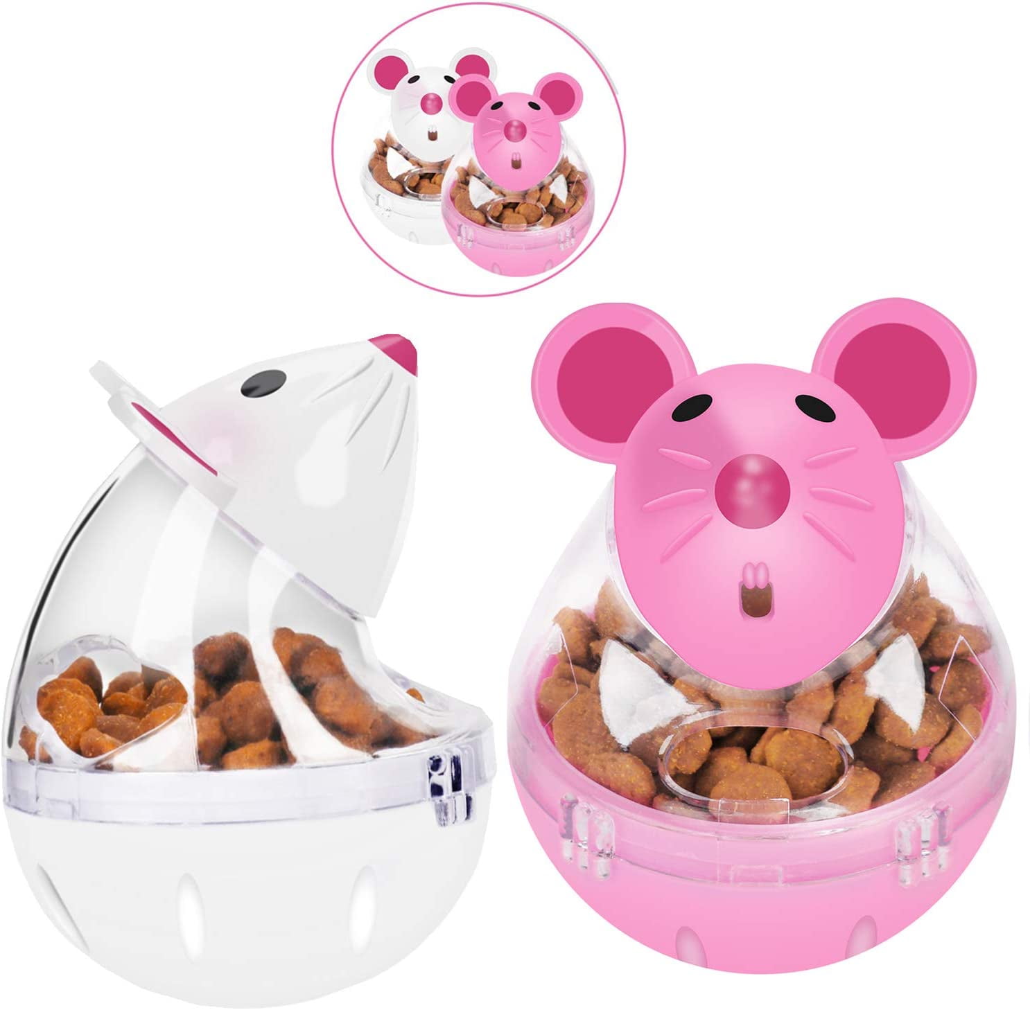 SPRING PARK Small Cat Slow Feeder Cat Food Ball Mice Plastic Shaped Pet Treat Ball Cat Food Toy