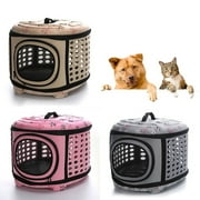 SPRING PARK Small Foldable Pet Carrier with Head Opening, Black, 15 lb Limit