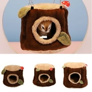 SPRING PARK Small Pet Cage Hanging Hammock,Lovely Appearance Stump Design Hamster Cage Accessories,Sugar Glider Squirrel Chinchilla Hideout,Cage Hideout Swing Pet Hammock