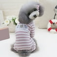 thumbnail image 1 of SPRING PARK Small Pet Dog Jumpsuit Pajamas Clothes Cartoon Pattern Striped Puppy Four-legged Cat Dog Coat Homewear, 1 of 7