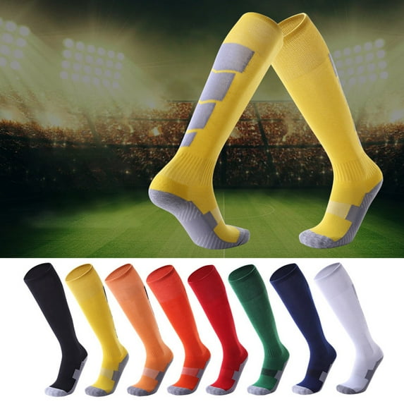 SPRING PARK Soccer Socks,Unisex Adult Sport Team Over The Calf Solid Football Baseball Socks