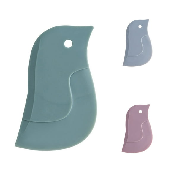 SPRING PARK Soft Blade Scraper Cute Penguin Shape Oil Dish Plate Scraping Kitchen Gadget Dirty Stains Cleaning Tool