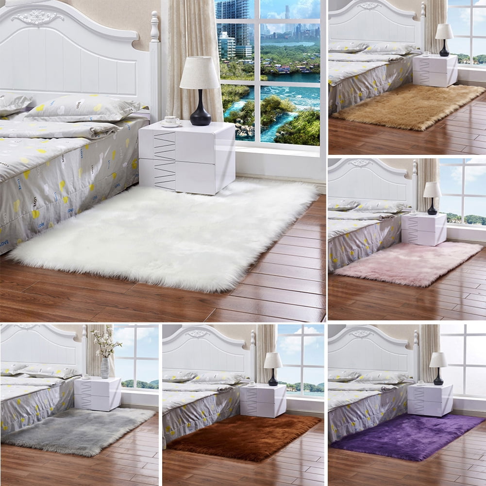 SPRING PARK Soft Faux Fur Area Rugs, Fuzzy Fluffy Sheepskin Carpet