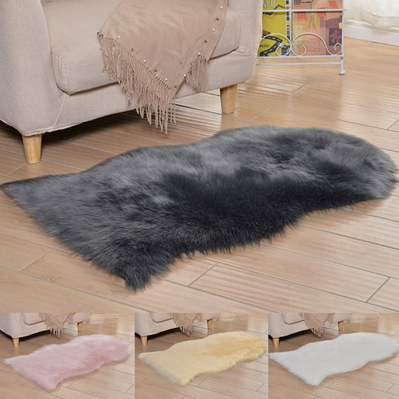 SPRING PARK Soft Fluffy Rugs Faux Fur Area Rug, Fur Rugs for Bedroom, Fuzzy Carpet for Living Room