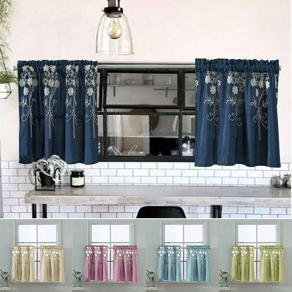 SPRING PARK Solid Color Flower Pattern Curtains for Bedroom Thermal Insulated Room Darkening Grommet Curtains Panels Drapes for Living Room