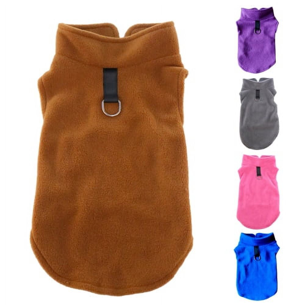 SPRING PARK Solid Color Keep Warmth Dog Sweater Warm Texture Fleece Clothes for Small Dog