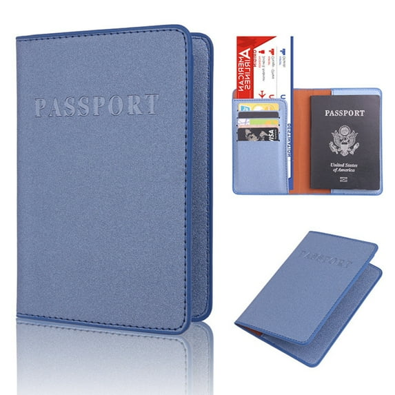 SPRING PARK Solid Faux Leather Wallet Passport Cover ID Holder Credit Card Protective Cover