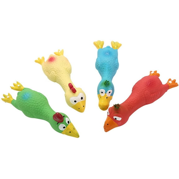 SPRING PARK Squeaky Rubber Dog Toys Sound Screaming Chicken Animal Puppy Fetch Interactive Play for Small Medium Dogs