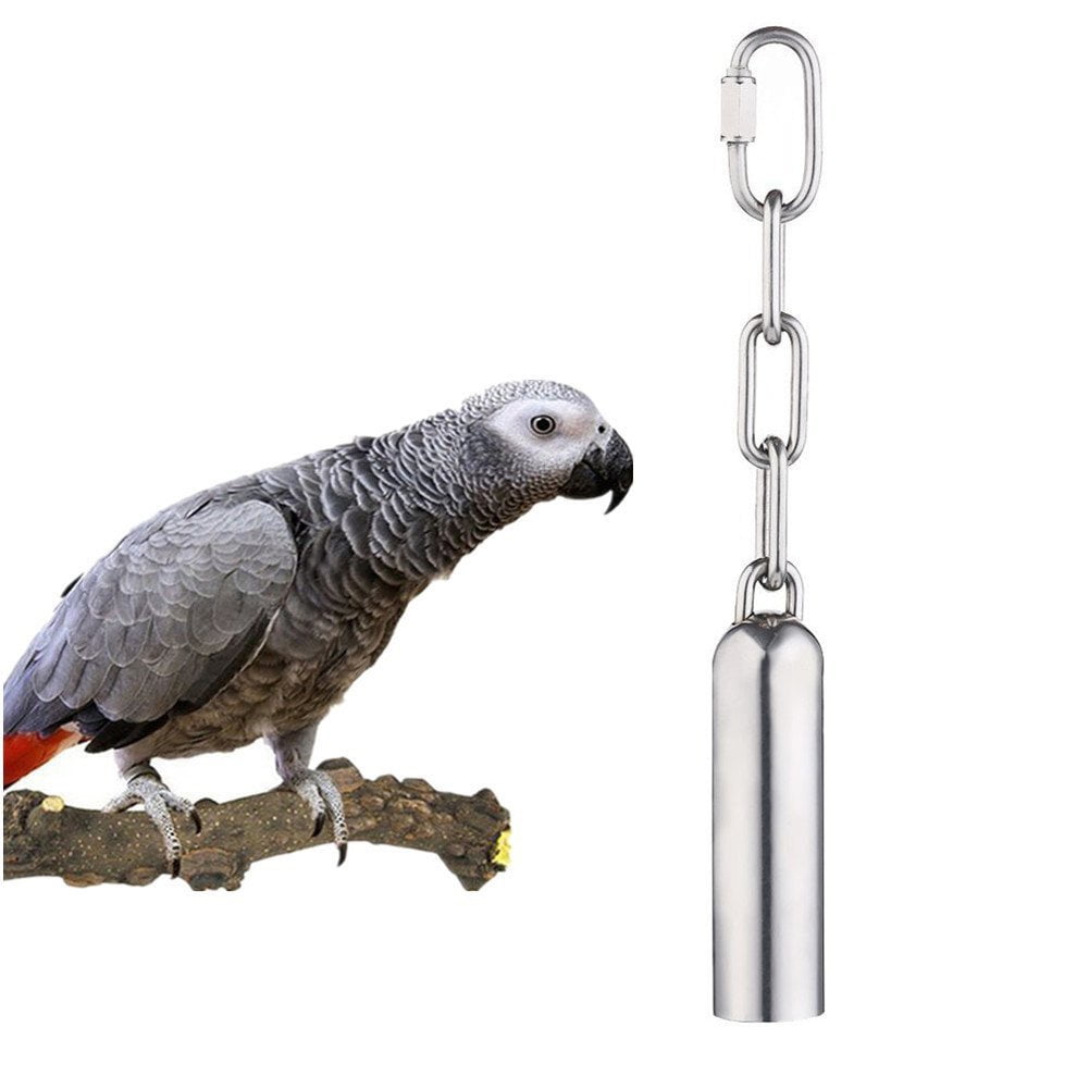 SPRING PARK Stainless Steel Bell Bird Toys Chew Toy for Parrot, Macaw