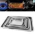 thumbnail image 1 of SPRING PARK Stainless Steel Deep Roasting Tray Oven Pan Grill Rack Baking Roaster Tin Tray, 1 of 7