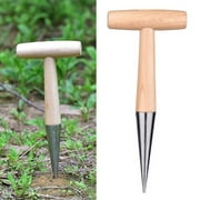 SPRING PARK Stainless Steel Dibber for Planting Outdoor Loosen Soil Accessory Plant Wood Handle Tools Hole Punch Durable Garden Practical