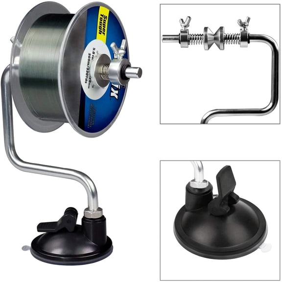 SPRING PARK Stainless Steel Fishing Spooler, 1Pcs Fishing Line Spooler with Suction Cup Fishing Reel Fishing Tackle Spooler System