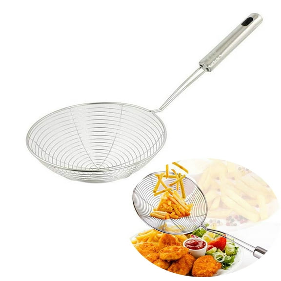 SPRING PARK Stainless Steel Frying Food Spoon Colander Strainer Cookware Filter Kitchen Tool Stainless Steel Wire Drain Just Line Colander Filter Spoon Fried Net Spoon
